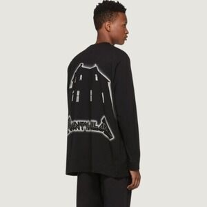 Marcelo Burlon County of Milan Black Ghost House Oversized Long Sleeve T-Shirt M